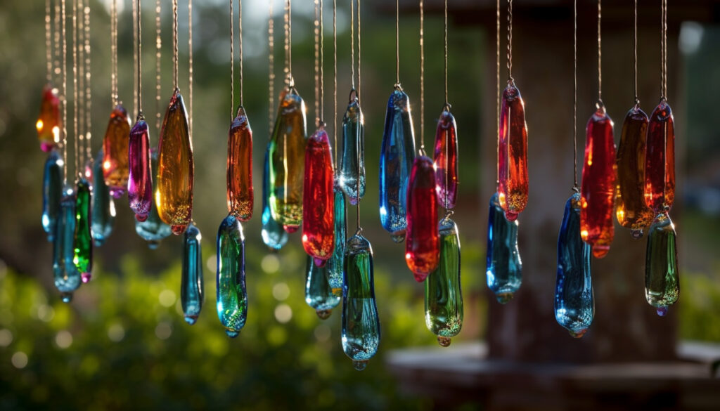 Leuchtend farbige Bälle spiegeln Spaß vor einem unscharfen Hintergrund wider, der durch künstliche Intelligenz erzeugt wird